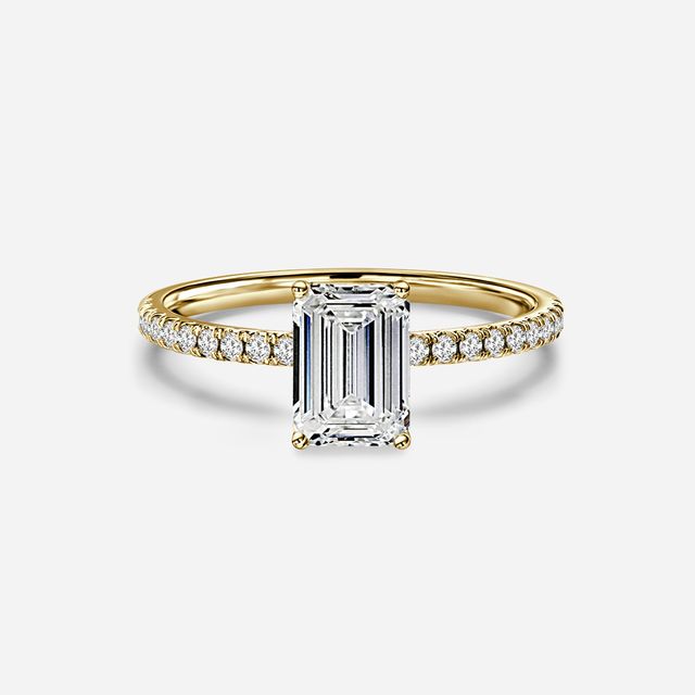 Jessica Yellow Gold Pavé Band Bridal Set Engagement Ring