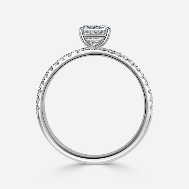 Jessica White Gold Pavé Band Bridal Set Engagement Ring