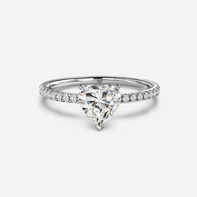 Jessica White Gold Pavé Band Bridal Set Engagement Ring