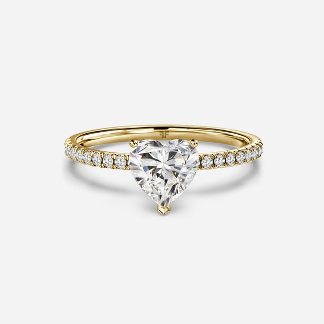Jessica Yellow Gold Pavé Band Bridal Set Engagement Ring