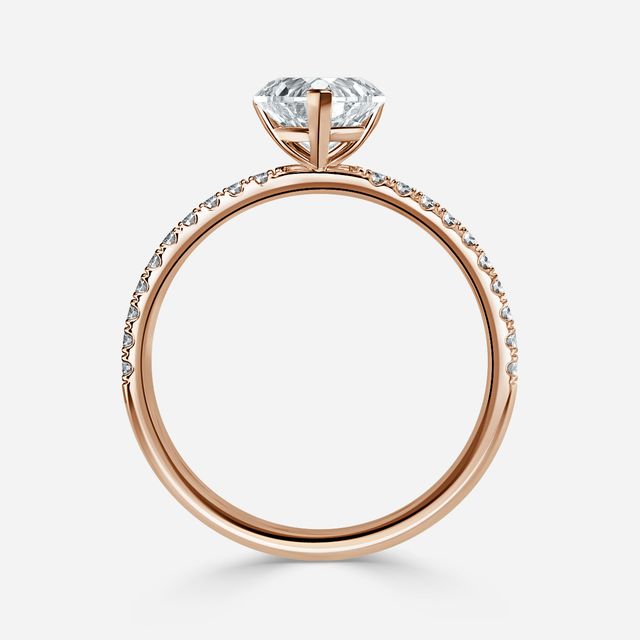Jessica Rose Gold Pavé Band Bridal Set Engagement Ring