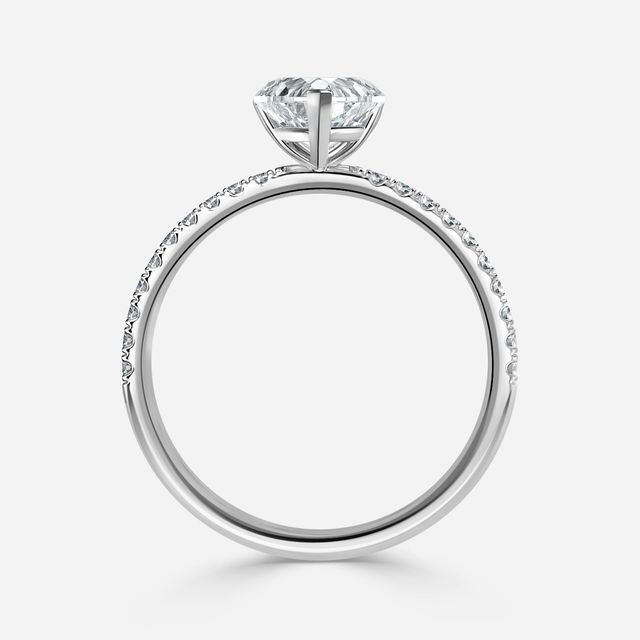 Jessica White Gold Pavé Band Bridal Set Engagement Ring
