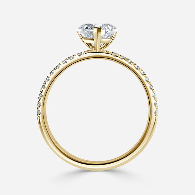 Jessica Yellow Gold Pavé Band Bridal Set Engagement Ring