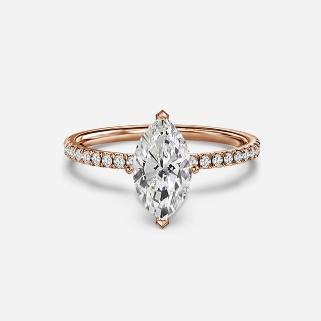 Jessica Rose Gold Pavé Band Bridal Set Engagement Ring