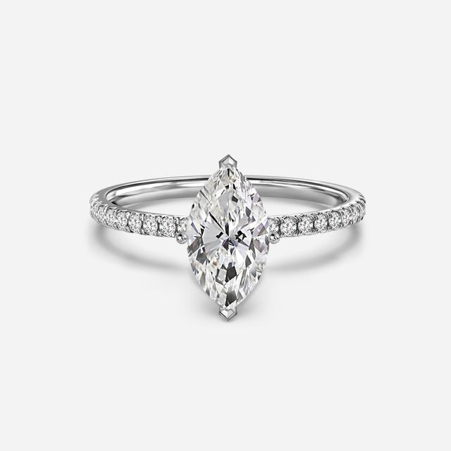 Jessica White Gold Pavé Band Bridal Set Engagement Ring