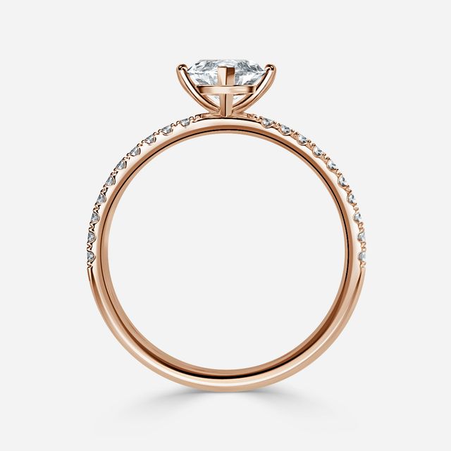 Jessica Rose Gold Pavé Band Bridal Set Engagement Ring