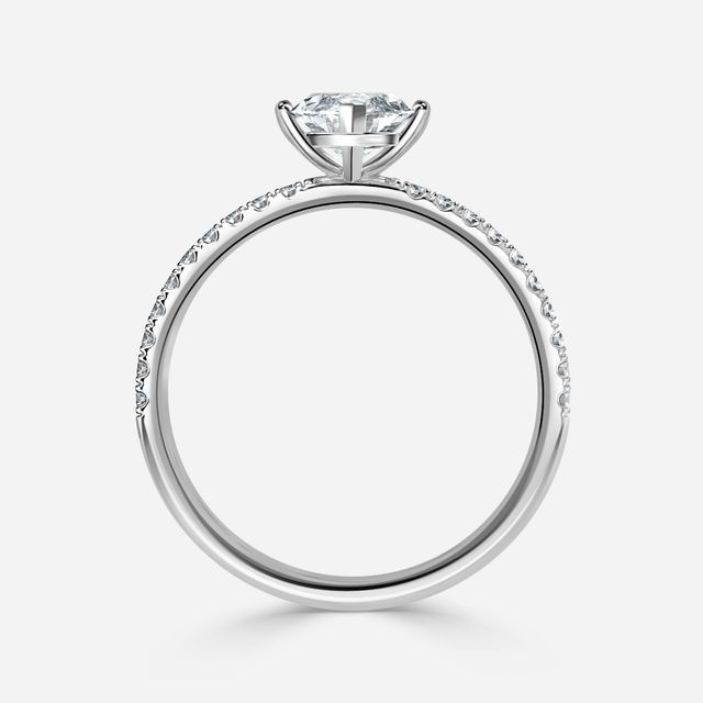 Jessica White Gold Pavé Band Bridal Set Engagement Ring