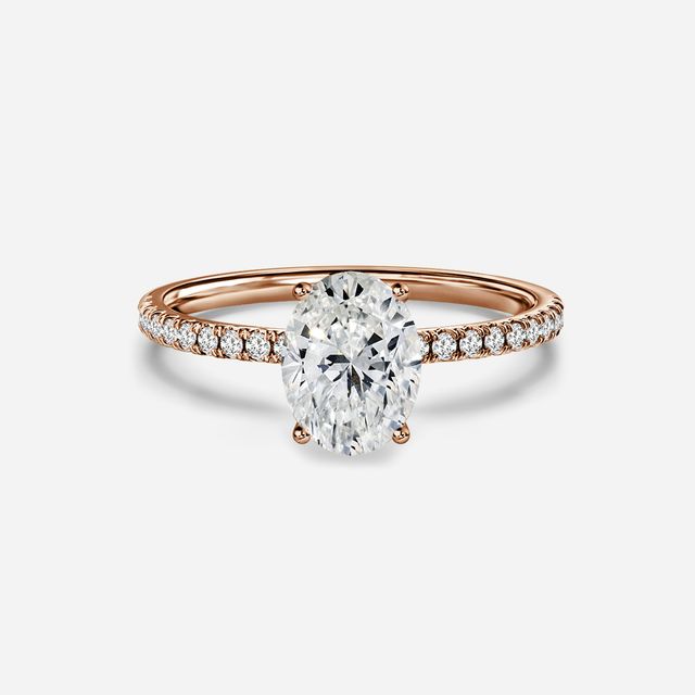 Jessica Rose Gold Pavé Band Bridal Set Engagement Ring