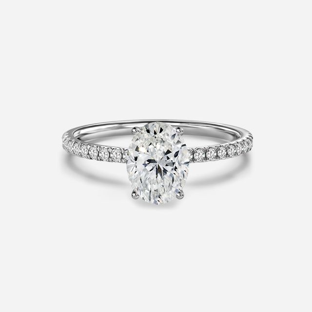 Jessica Platinum Pavé Band Bridal Set Engagement Ring