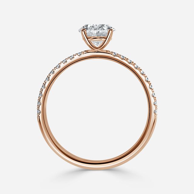 Jessica Rose Gold Pavé Band Bridal Set Engagement Ring