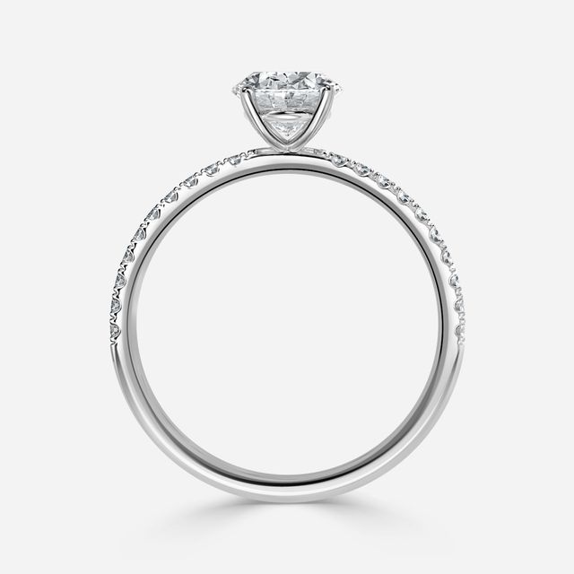 Jessica Platinum Pavé Band Bridal Set Engagement Ring