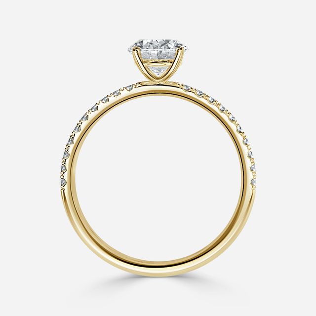 Jessica Yellow Gold Pavé Band Bridal Set Engagement Ring