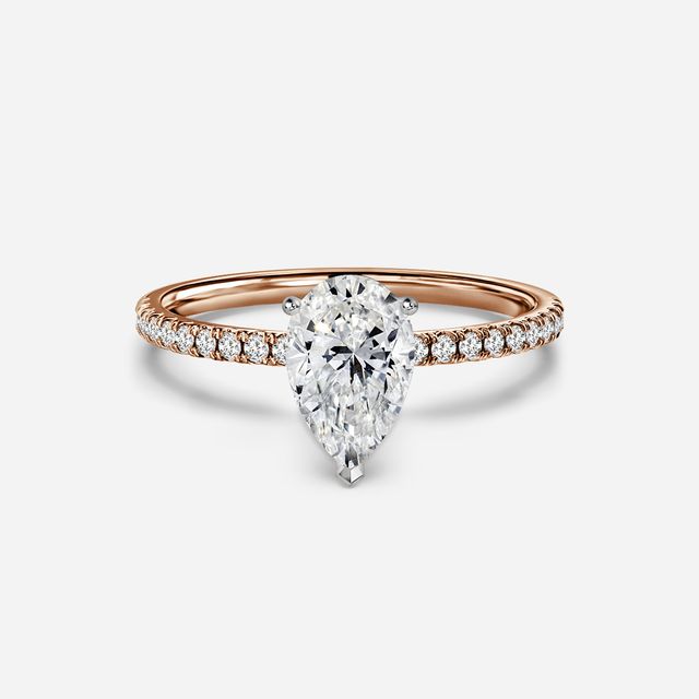 Jessica Rose Gold Pavé Band Bridal Set Engagement Ring