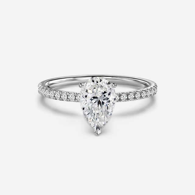Jessica Platinum Pavé Band Bridal Set Engagement Ring
