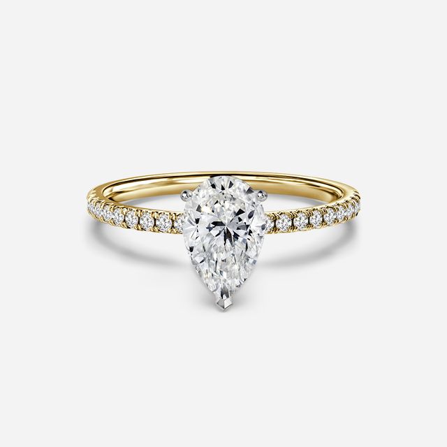 Jessica Yellow Gold Pavé Band Bridal Set Engagement Ring