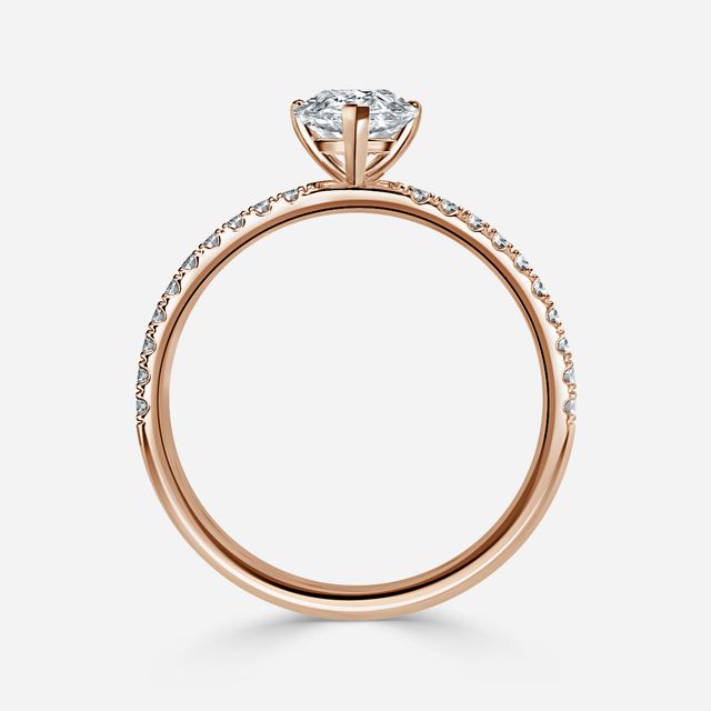 Jessica Rose Gold Pavé Band Bridal Set Engagement Ring
