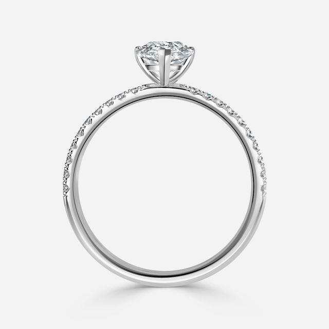 Jessica Platinum Pavé Band Bridal Set Engagement Ring