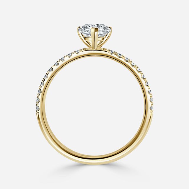 Jessica Yellow Gold Pavé Band Bridal Set Engagement Ring