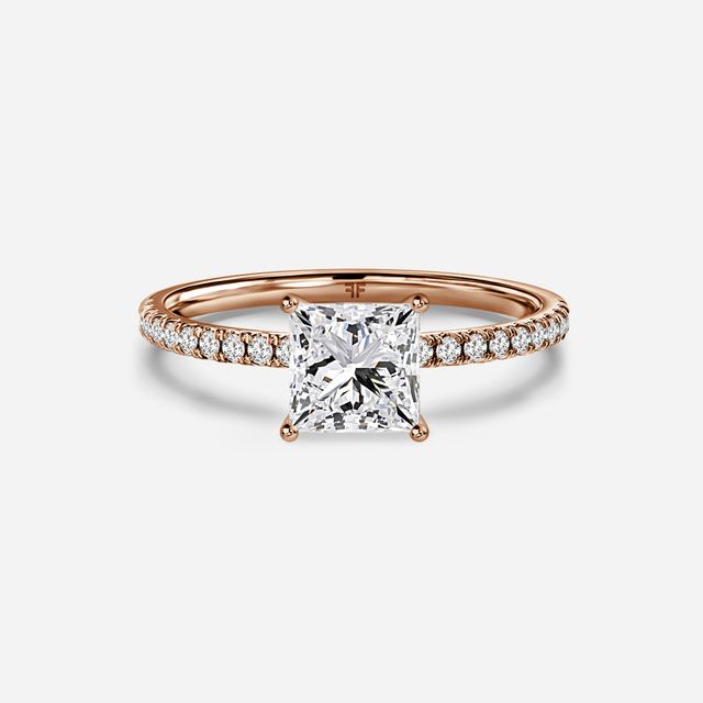 Jessica Rose Gold Pavé Band Bridal Set Engagement Ring