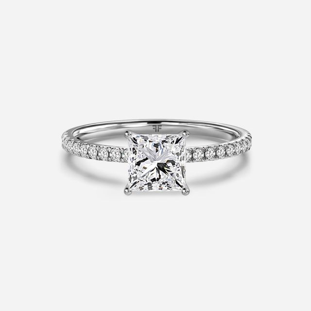 Jessica White Gold Pavé Band Bridal Set Engagement Ring