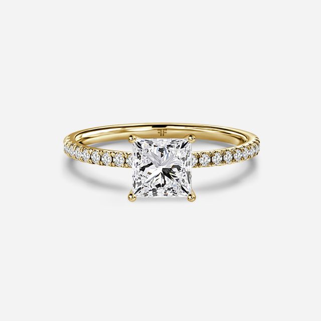 Jessica Yellow Gold Pavé Band Bridal Set Engagement Ring