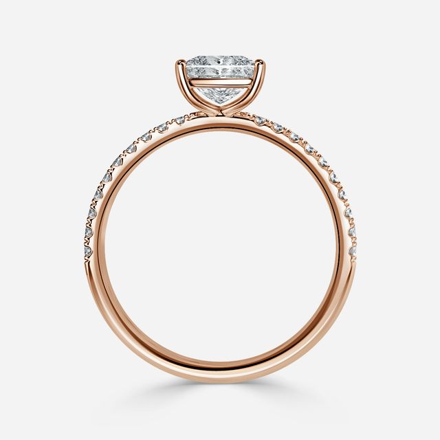 Jessica Rose Gold Pavé Band Bridal Set Engagement Ring