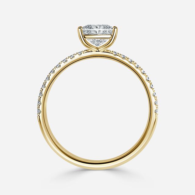 Jessica Yellow Gold Pavé Band Bridal Set Engagement Ring