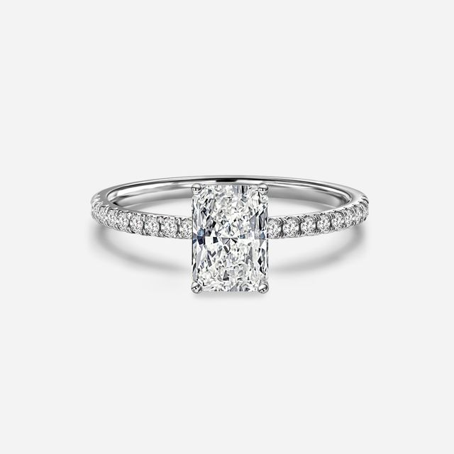 Jessica Platinum Pavé Band Bridal Set Engagement Ring