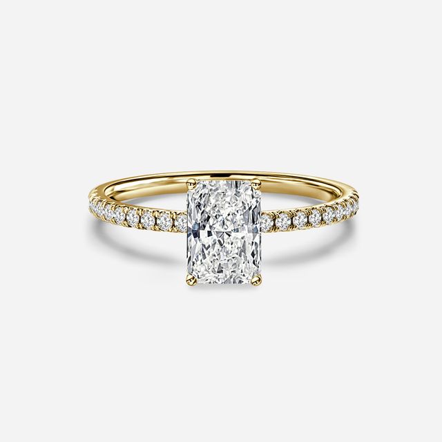 Jessica Yellow Gold Pavé Band Bridal Set Engagement Ring
