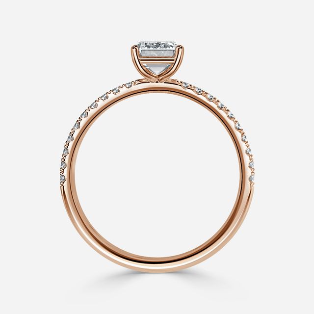 Jessica Rose Gold Pavé Band Bridal Set Engagement Ring
