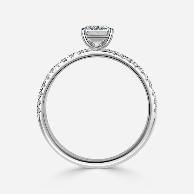 Jessica Platinum Pavé Band Bridal Set Engagement Ring