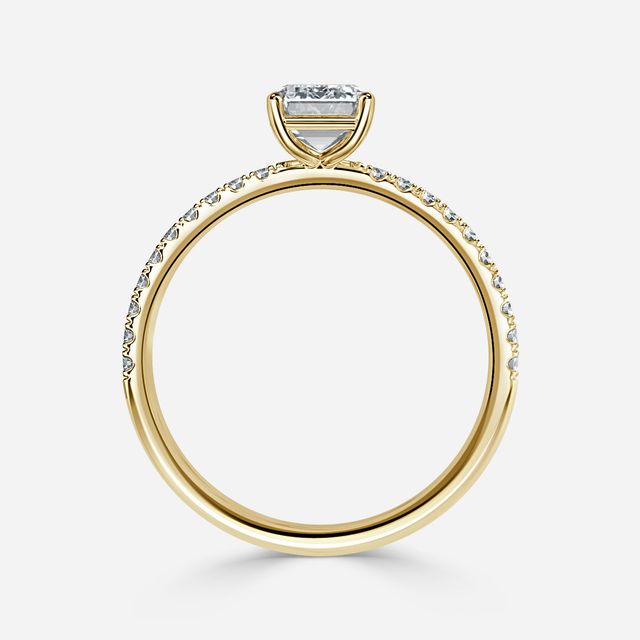 Jessica Yellow Gold Pavé Band Bridal Set Engagement Ring