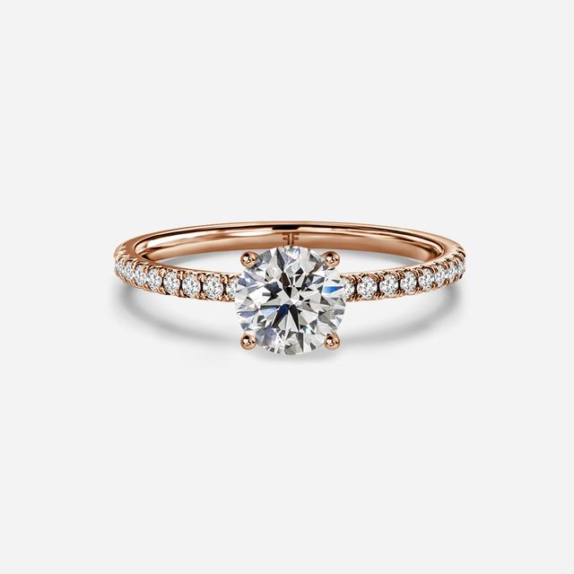 Jessica Rose Gold Pavé Band Bridal Set Engagement Ring