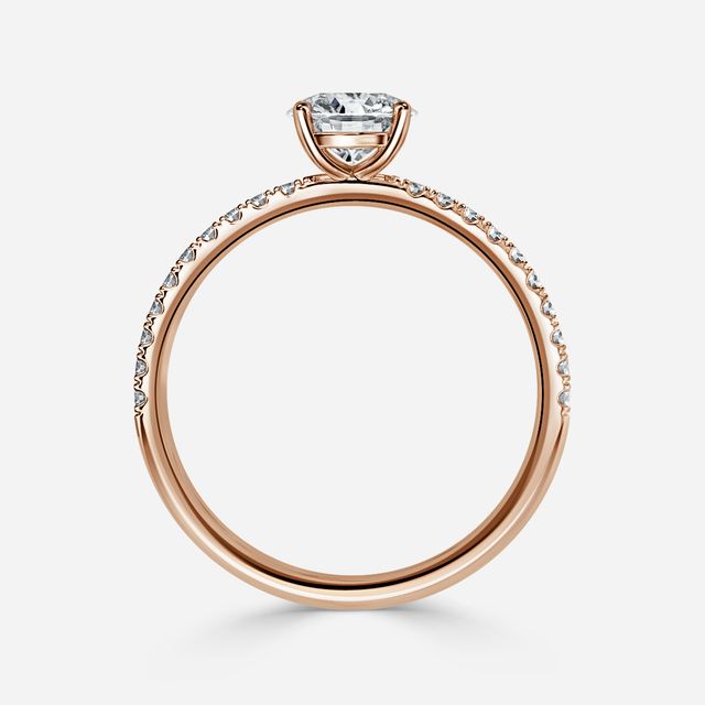 Jessica Rose Gold Pavé Band Bridal Set Engagement Ring