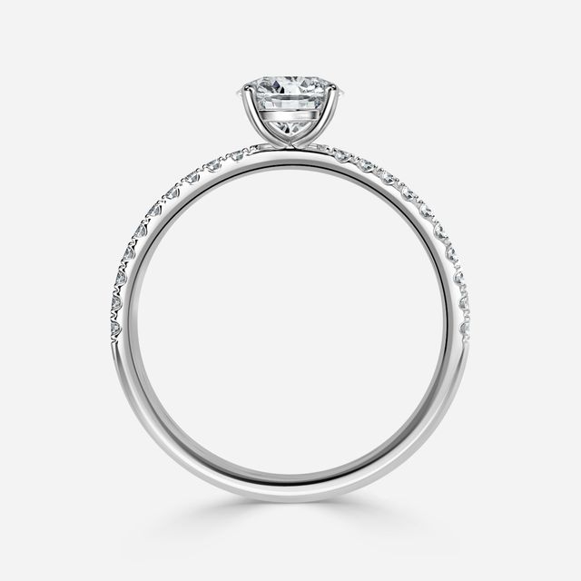 Jessica White Gold Pavé Band Bridal Set Engagement Ring