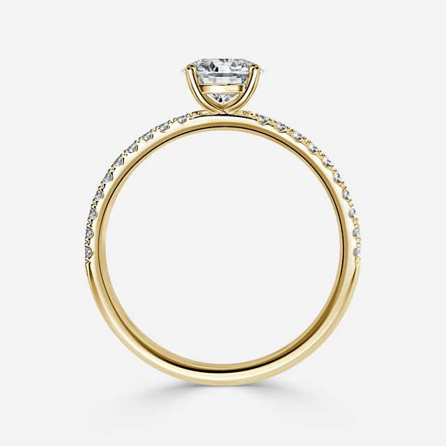 Jessica Yellow Gold Pavé Band Bridal Set Engagement Ring
