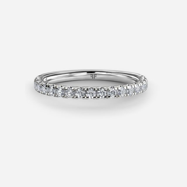 Jessica White Gold Pavé Band Bridal Set Engagement Ring