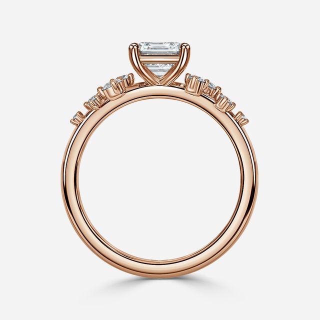 Morning Star Rose Gold Cluster Engagement Ring