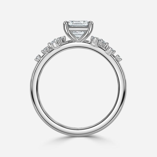 Morning Star White Gold Unique Engagement Ring