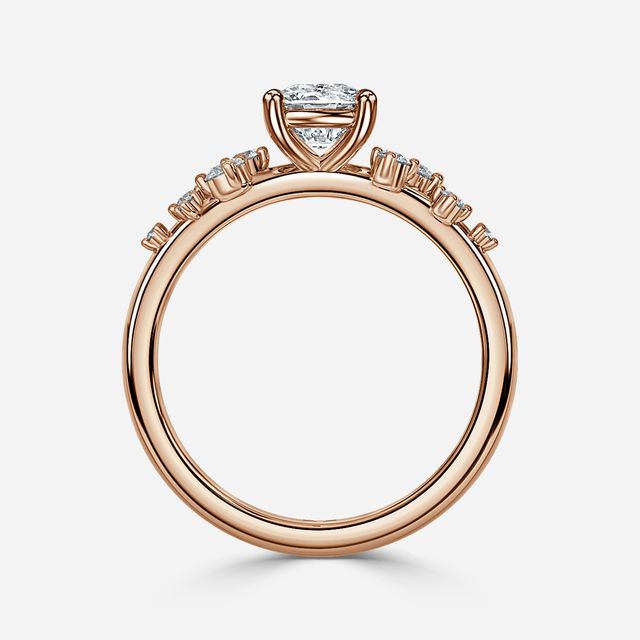 Morning Star Rose Gold Cluster Engagement Ring
