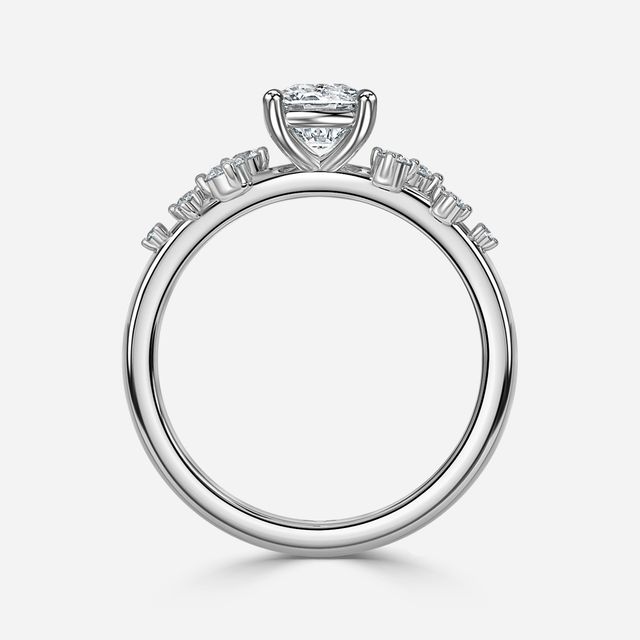 Morning Star White Gold Unique Engagement Ring