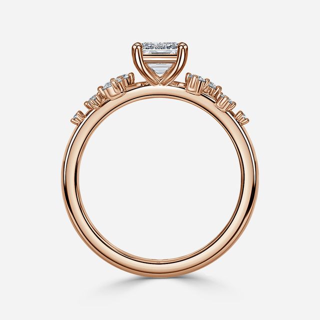 Morning Star Rose Gold Cluster Engagement Ring