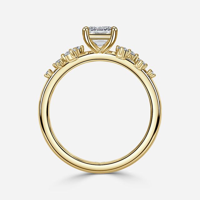 Morning Star Yellow Gold Trilogy Engagement Ring