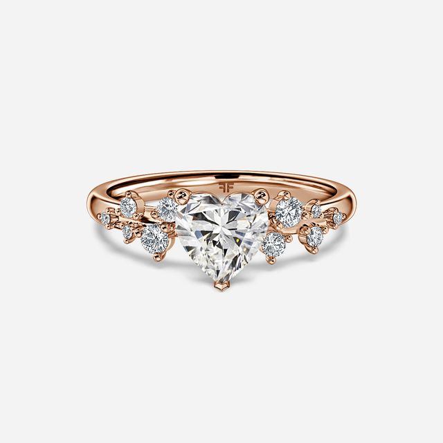 Morning Star Rose Gold Cluster Engagement Ring