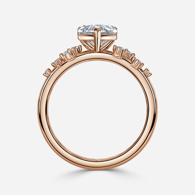 Morning Star Rose Gold Cluster Engagement Ring