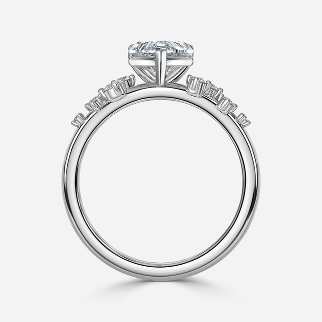 Morning Star White Gold Unique Engagement Ring