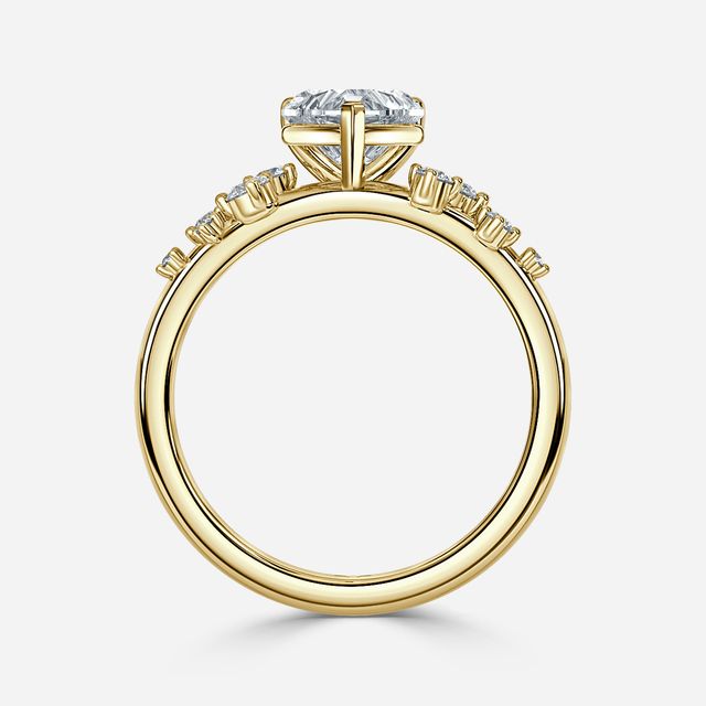 Morning Star Yellow Gold Trilogy Engagement Ring