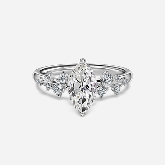Morning Star White Gold Unique Engagement Ring