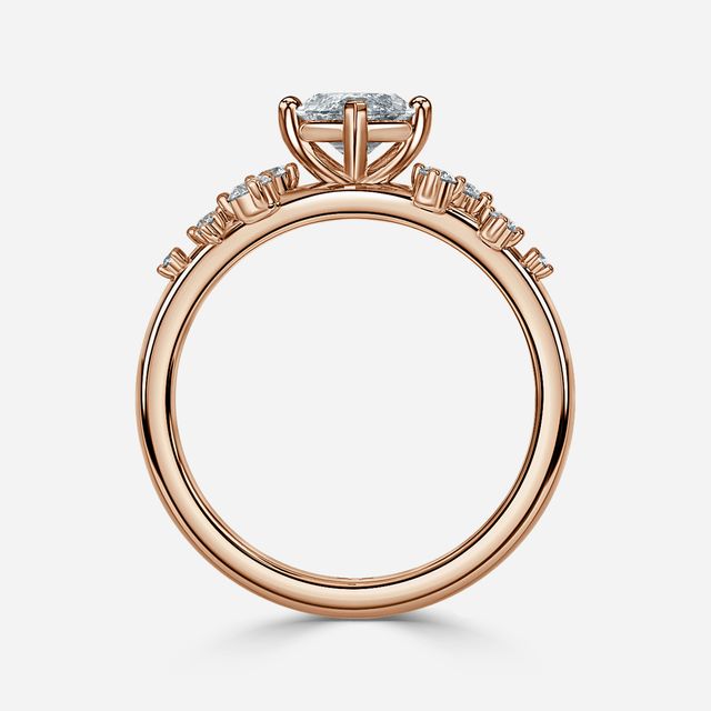 Morning Star Rose Gold Cluster Engagement Ring
