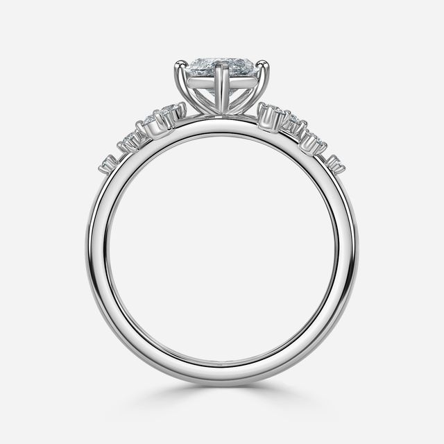 Morning Star White Gold Unique Engagement Ring